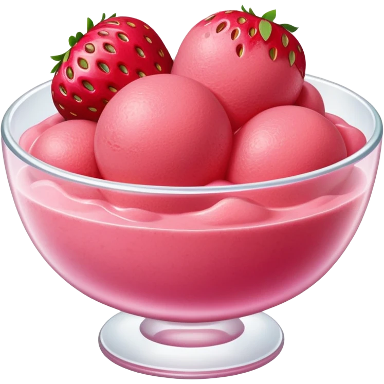 Bowl of strawberry sorbet  emoji