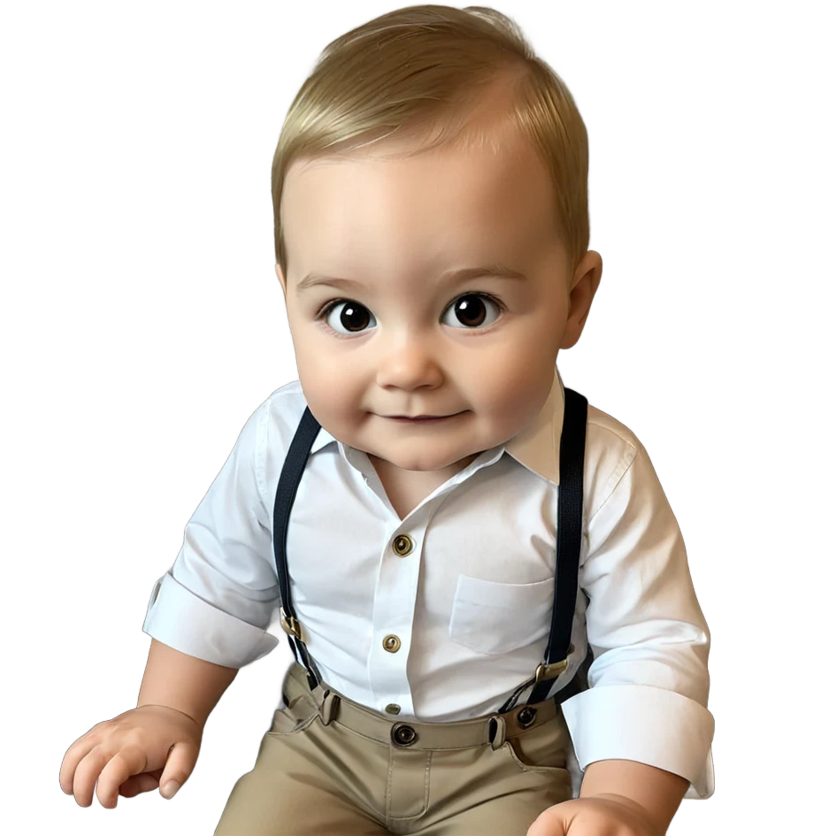 young boy in suspenders emoji