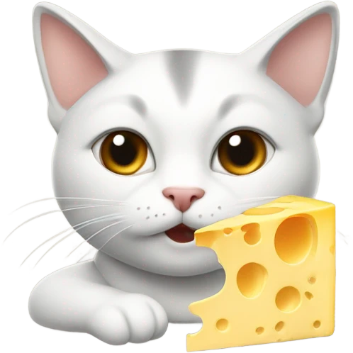 cat eating cheese emoji
