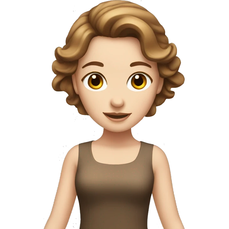 dancing white girl with brown hair in a dress emoji
