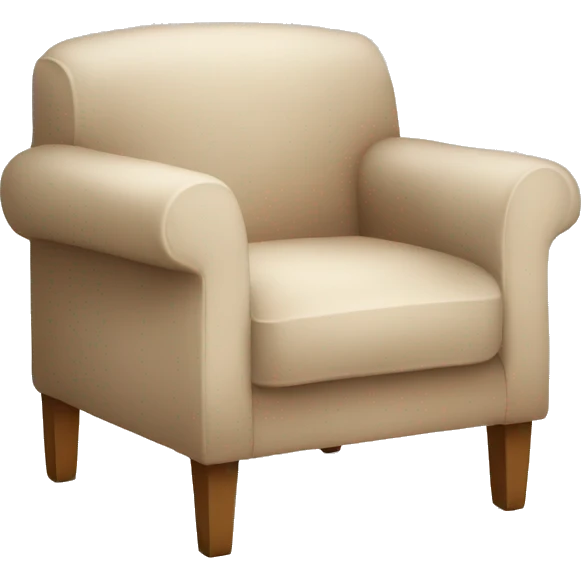 Simple Beige Armchair with blanket and book emoji