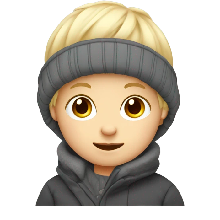 blonde babyboy wearing mittens emoji