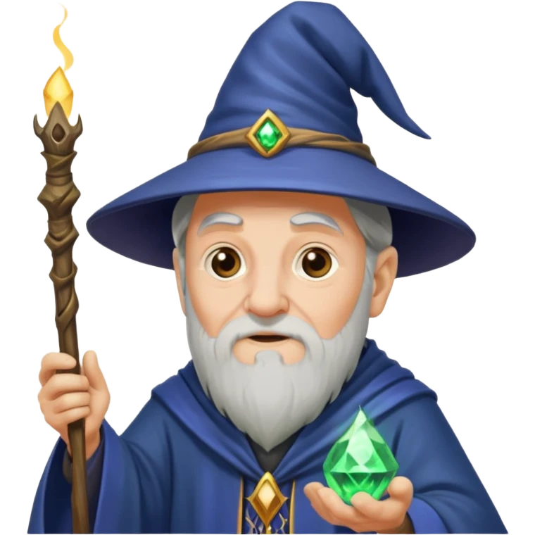 old wizard casting spells emoji