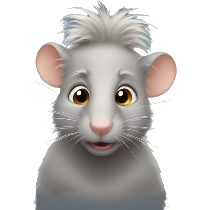 Rat with hair emoji