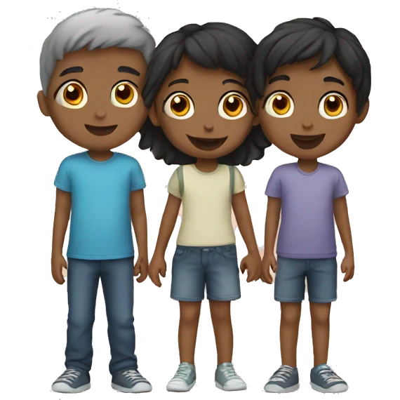 Three kids emoji