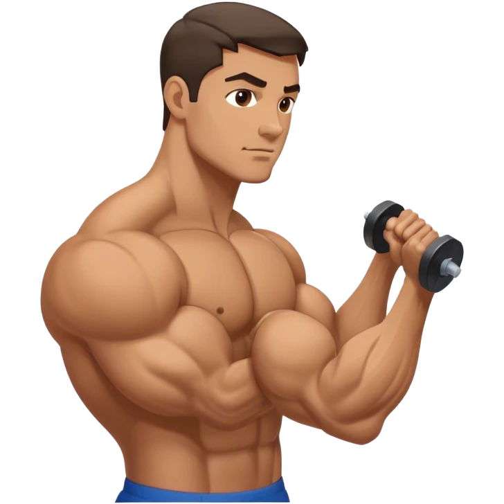 side view guy doing bicep-curls emoji
