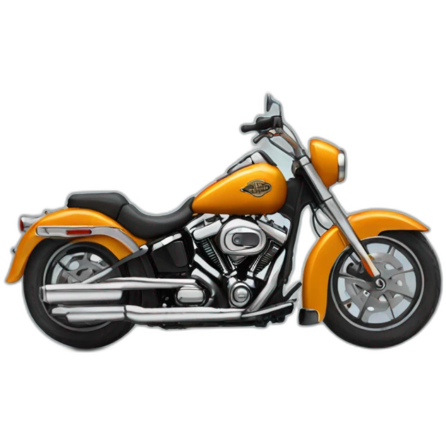 A bycle with a look of Harley Davidson emoji