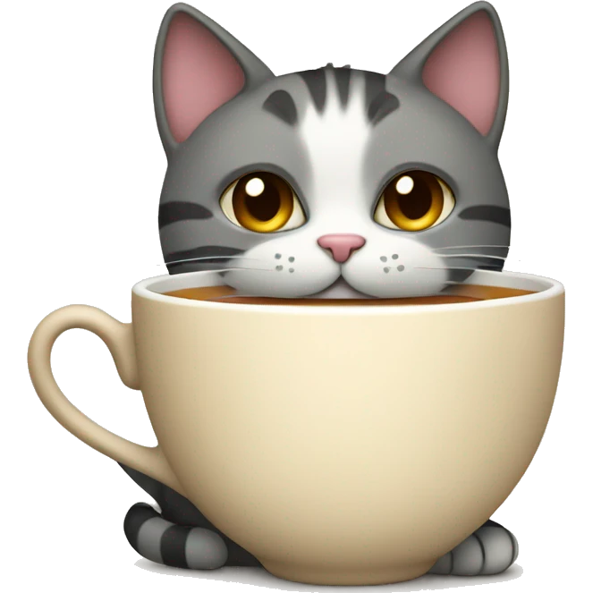 A cat drinking a cup of tea  emoji
