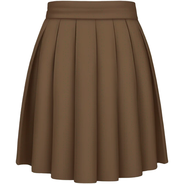 Brown pleated mini skirt, isolated emoji