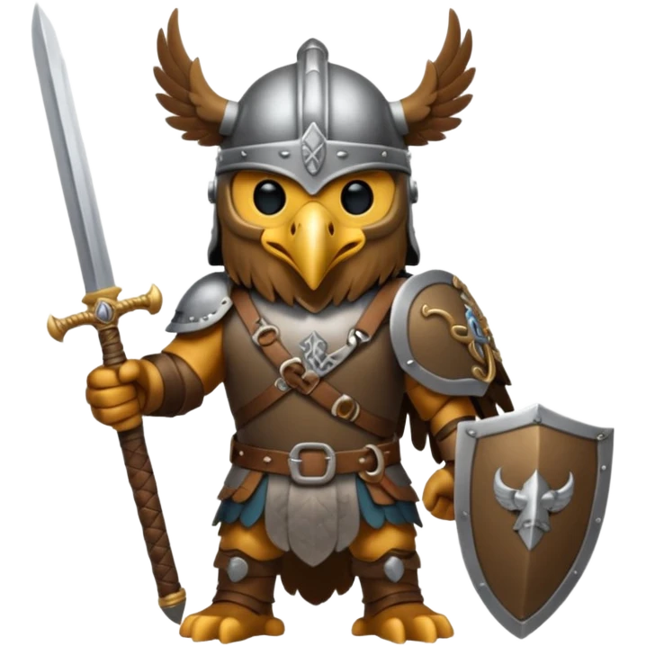 eagle with viking helmet and sword behind emoji