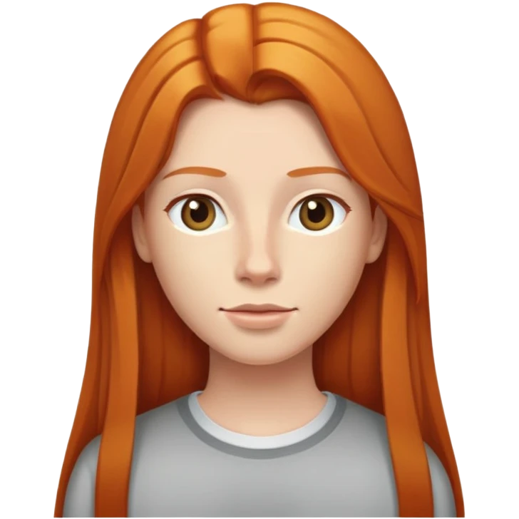 ginger long straight hair emoji