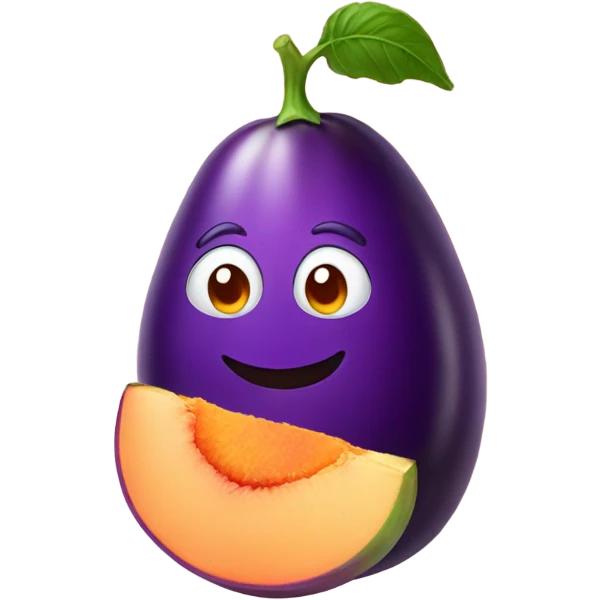 Eggplant in peach emoji