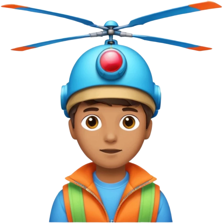 Boy wear colorful Spinning Helicopter Hat hat emoji