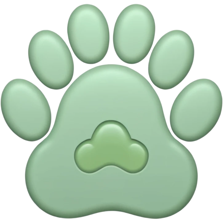 a pastel green pawprint emoji