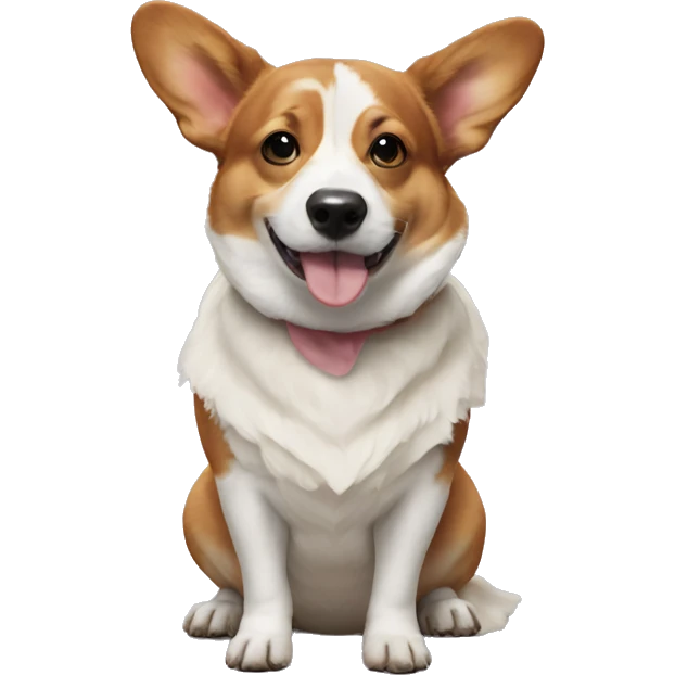 corgi dressed up as a cow emoji