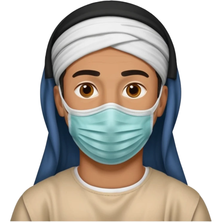 Arabe hombre con tapabocas emoji