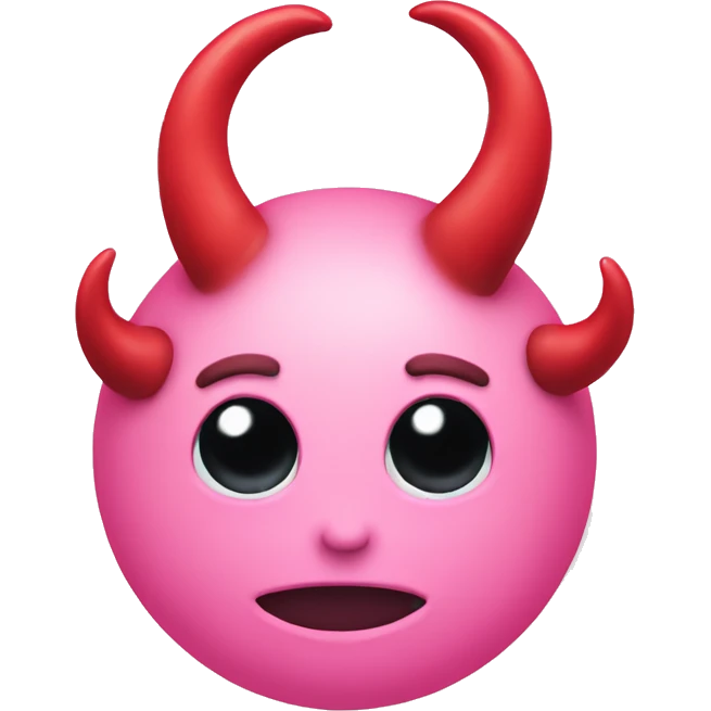 Blushing pink emoji with devil horns emoji