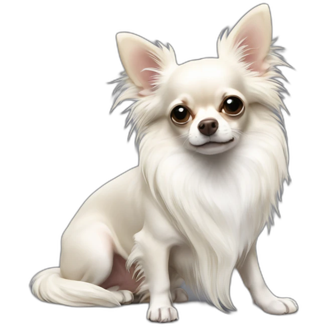 languid chihuahua longcoat white emoji