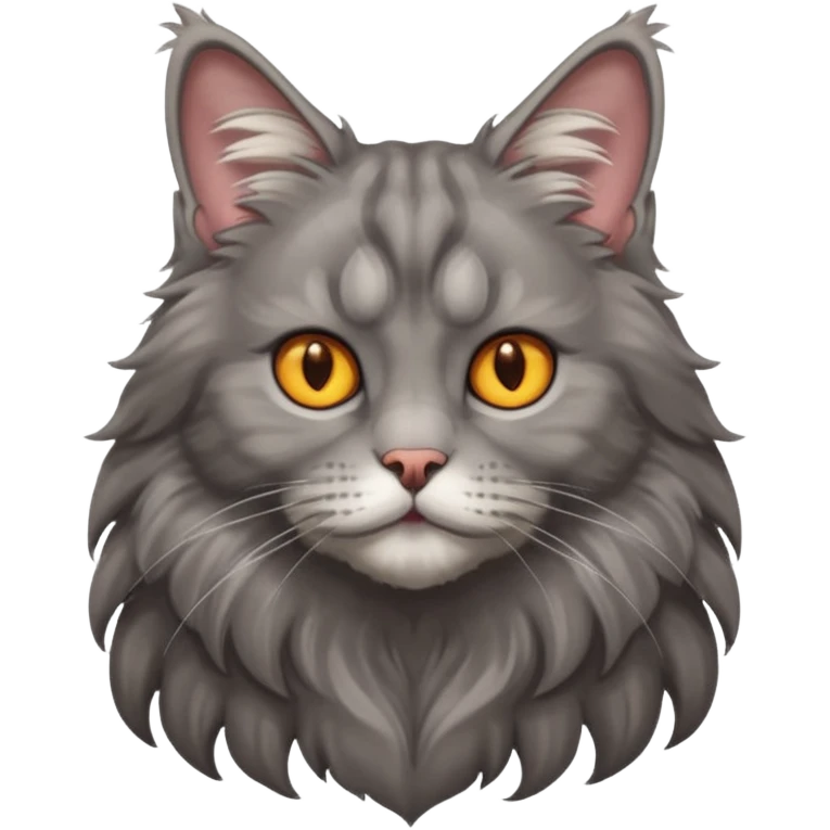 Gray Maine coon cat emoji