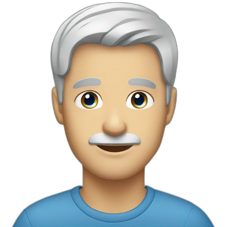 man with short grey hair and blue eyes emoji