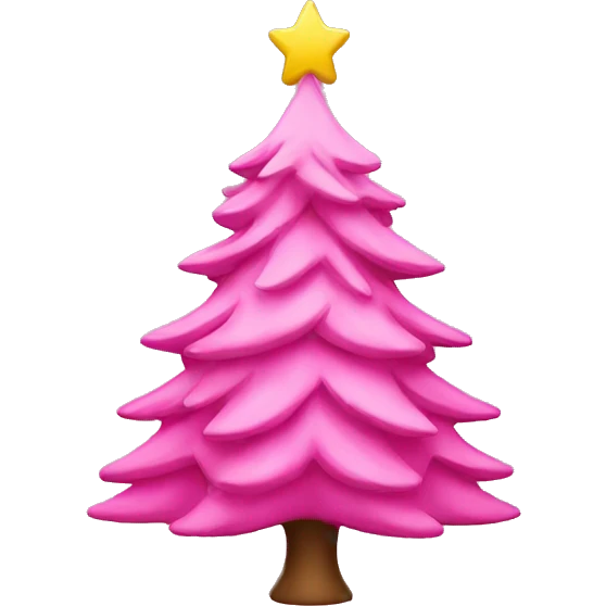 Pink Christmas tree emoji