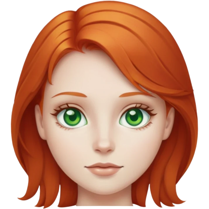 Pelirroja blanca de ojos verdes  emoji