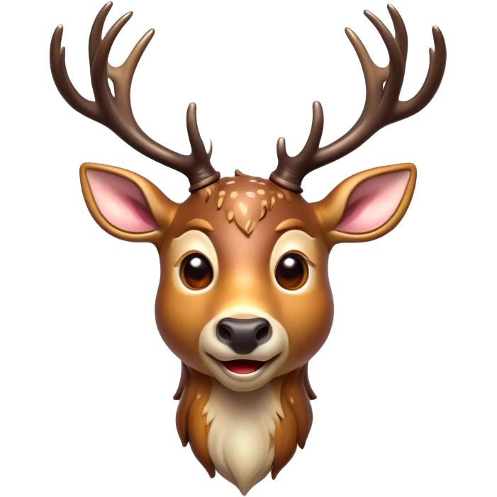 Cinematic Comical Deer Portrait Emoji, Head tilted dramatically with an exaggeratedly amused expression, featuring a sleek dappled Fur and whimsically contorted antlers, wide, expressive eyes filled with playful disbelief, Simplified yet hilariously expressive features, highly detailed, glowing with a slightly sassy glow, high shine, dramatic yet playful, stylized with an air of cheeky woodland mischief, bright and endearing, soft glowing outline, capturing the essence of a spirited and over-the-top deer, so meme-worthy it feels like it could side-eye its way into forest folklore instantly! emoji