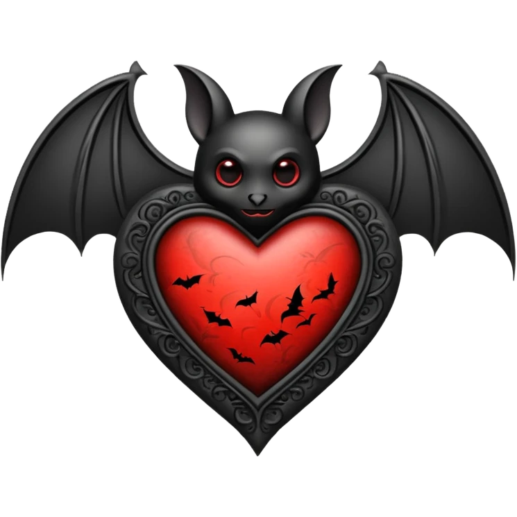 heart with a gothic bat emoji