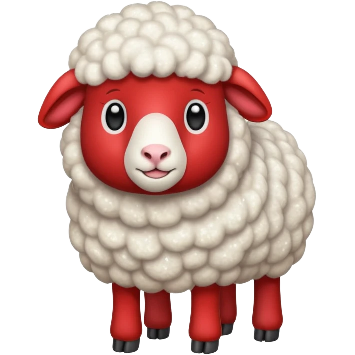 red glitter sheep emoji