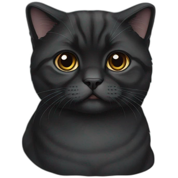 Scottish Fold Black Cat emoji