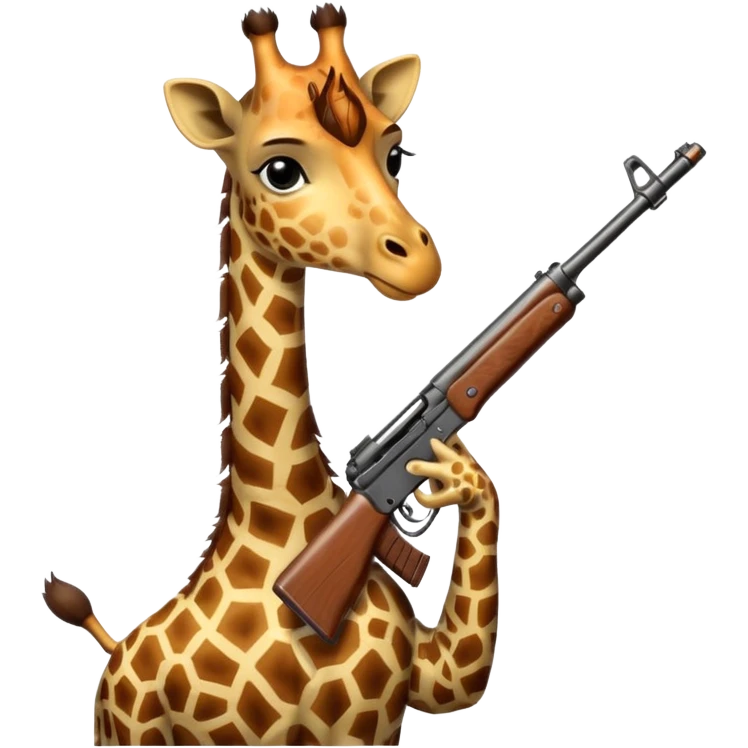 Giraffe that has a ak 47 emoji