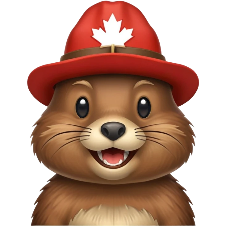 beaver with canadian mounty hat emoji