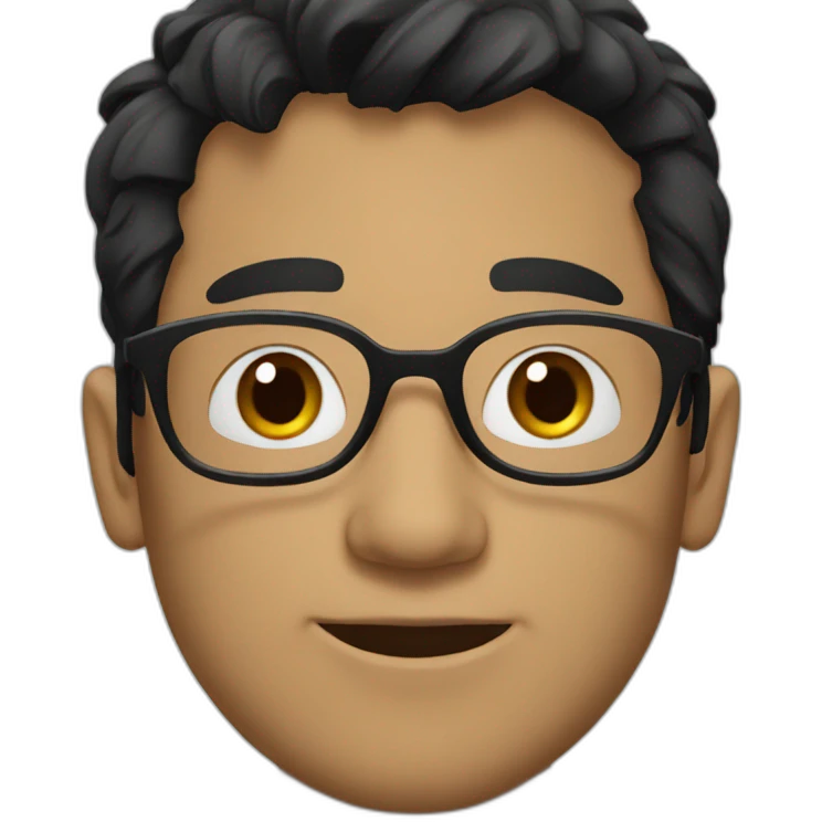A guy with a black hair wearing glasses  emoji