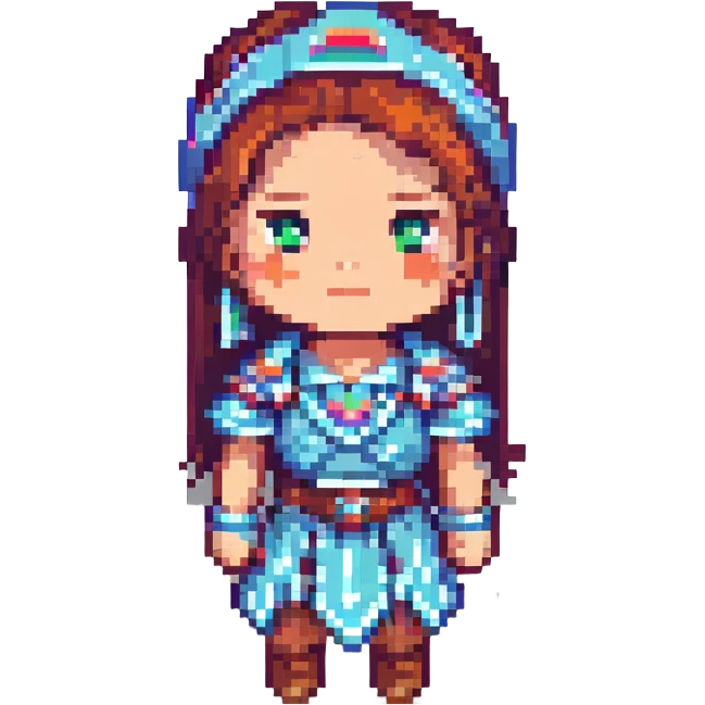 Hange Zoe from Attack on Titan, pixel art style emoji