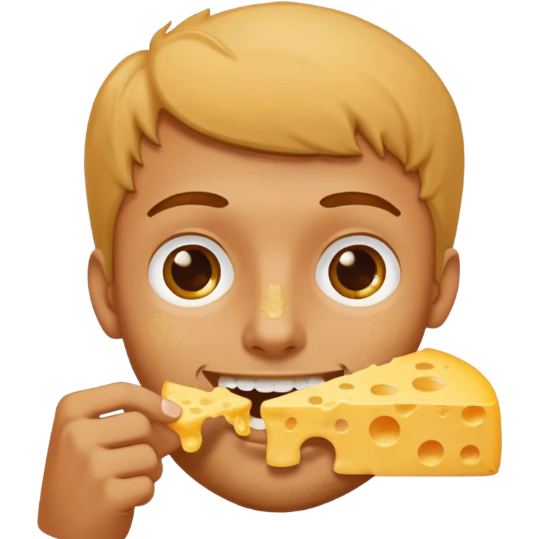 Man eating cheese emoji