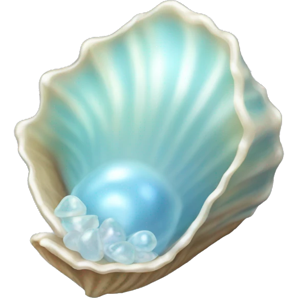 light blue pearl shell emoji