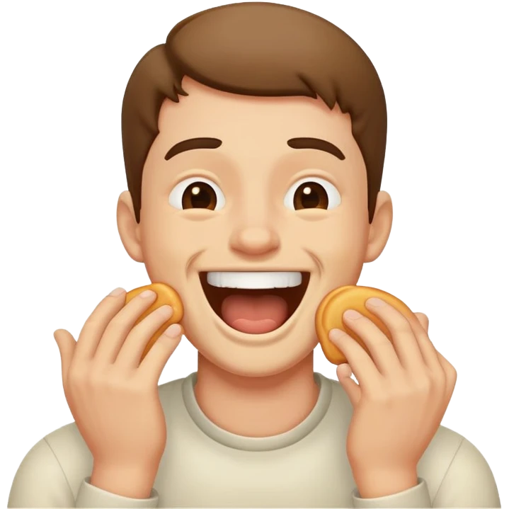 guy choking himself while being funny emoji