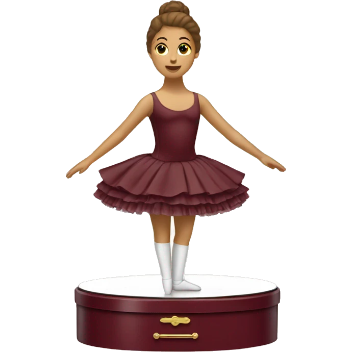 burgundy music box with white ballerina standing back emoji
