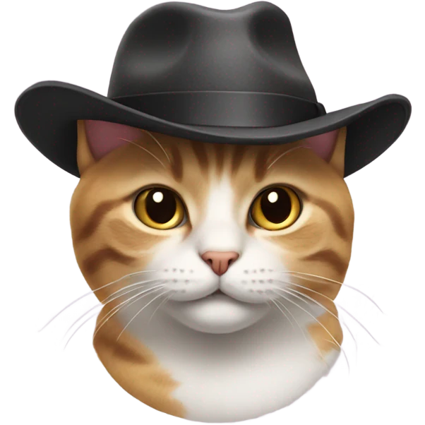 Cat wearing a fedora emoji