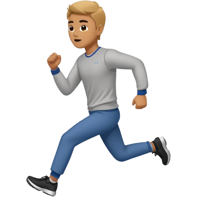 Man in plane clothes running after the car called hyundai ionic emoji