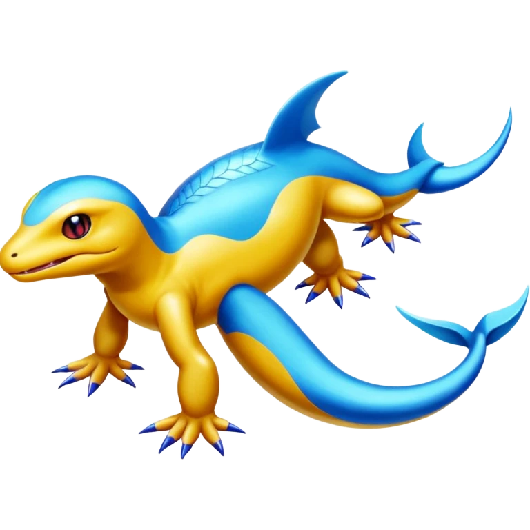 Shiny Koraidon-Latios-Salamander-Fakémon-hybrid-creature (full body)  emoji