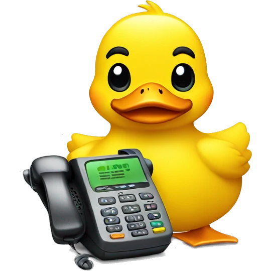 A yellow duck with a phone  emoji