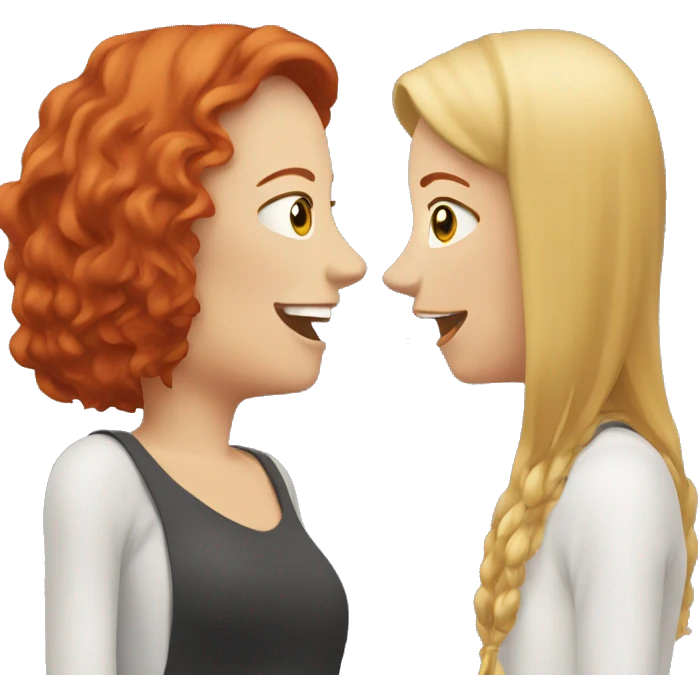 Red head gossiping with blonde friend emoji