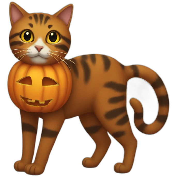 A pumpkin cat emoji