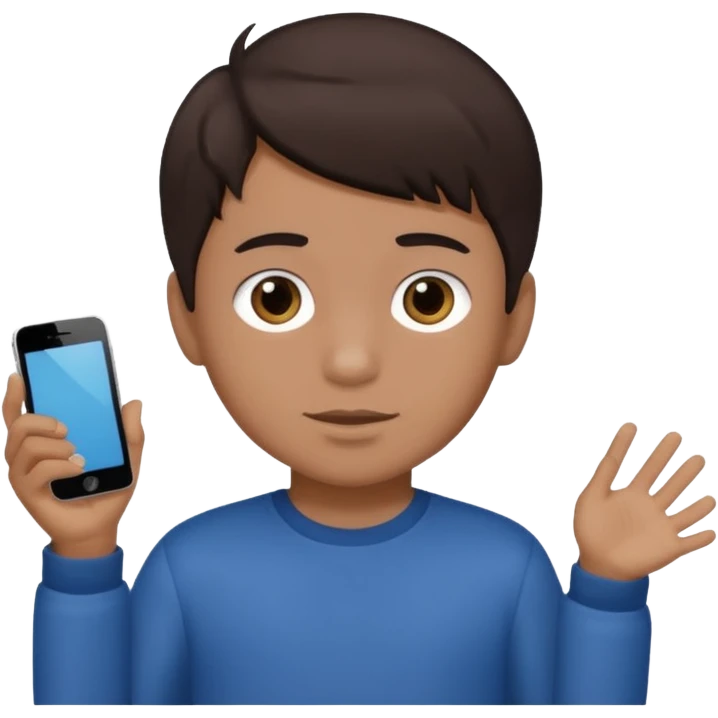 Dark brown hair, make the boy mixed race and is a boy emoji