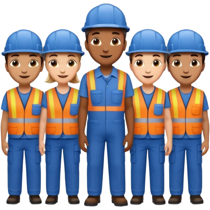 factory workers and delivery drivers, emoji style emoji