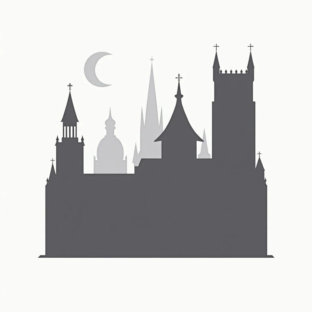Vilniaus katedra, Lietuva, Discord role icon, clear silhouette, modern, recognizable, no text, neutral colors, suitable for Discord role icon emoji