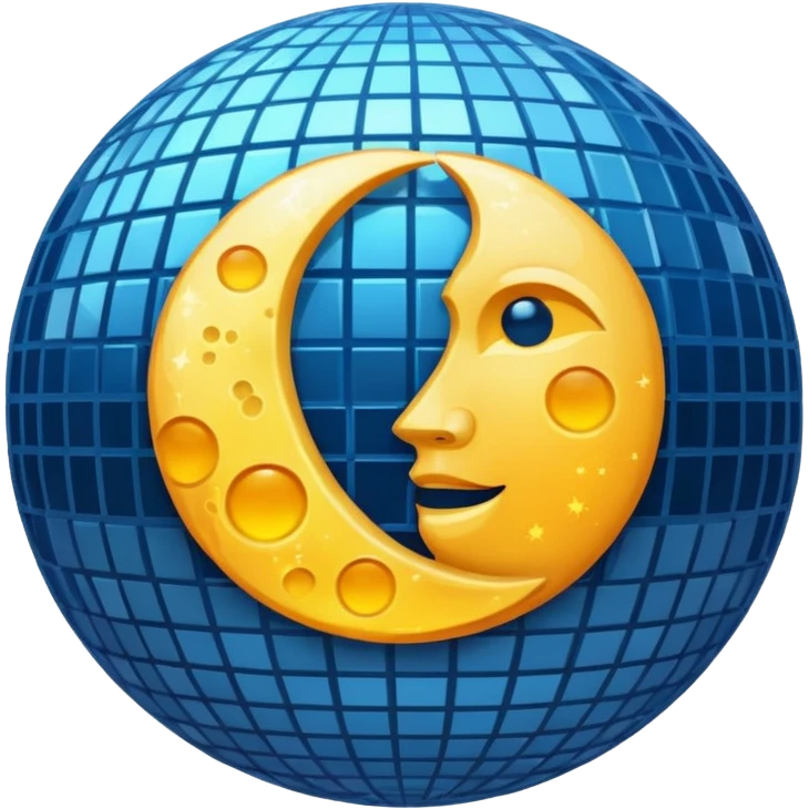 celestial disco ball moon emoji