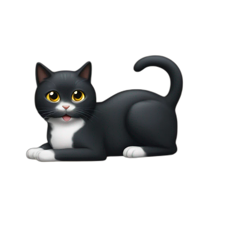 Gato negro y gato blanco emoji