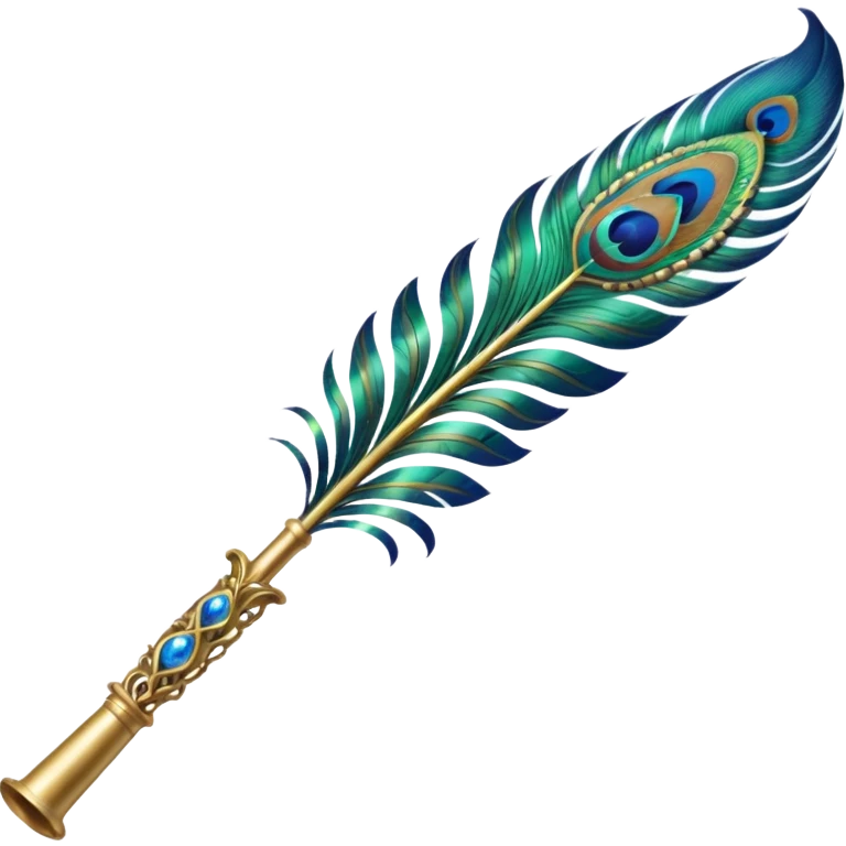Peacock feather flute emoji